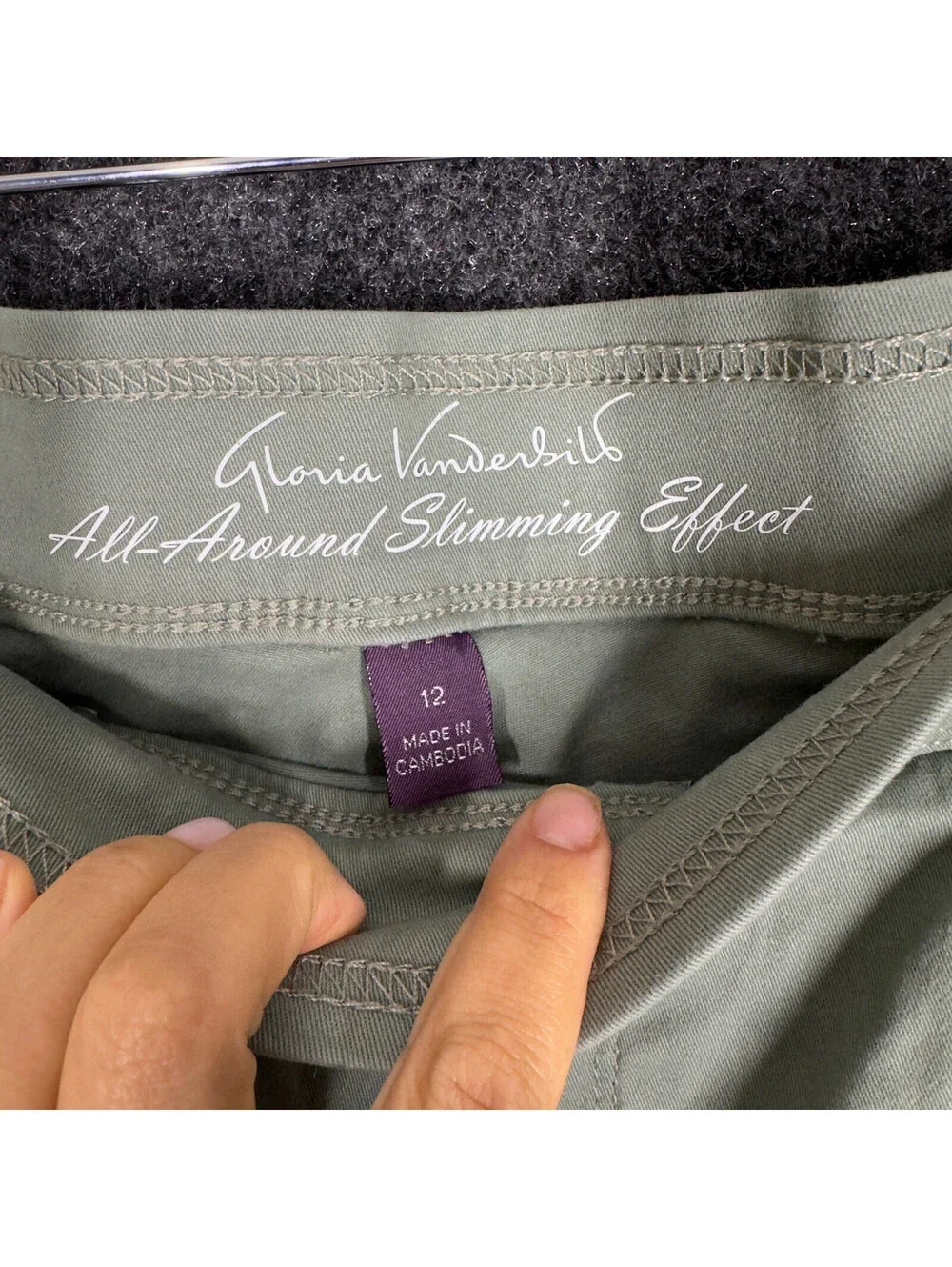 Gloria Vanderbilt Jeans Women 12 Gray Denim Light Wash Pull On Skinny Pockets